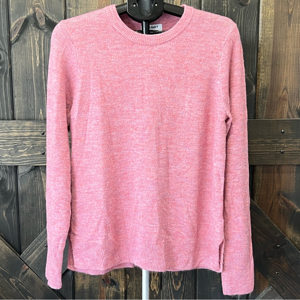 Old Navy Marled Pink Crew Neck Sweater‎ Size L NWT Cozy Pullover Long Sleeves